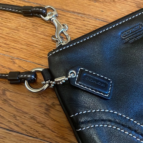 Coach black leather wristlet. Small. - Picture 3 of 4